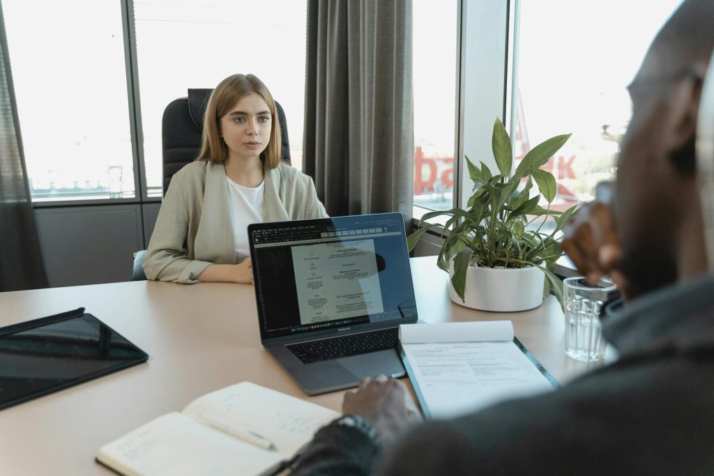 Job interview in a modern office setting